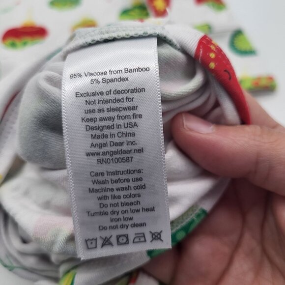 ANGEL DEAR Holiday Shiny Bright Ornaments Bamboo Knotted Sleep Gown 0-3M - Picture 6 of 6